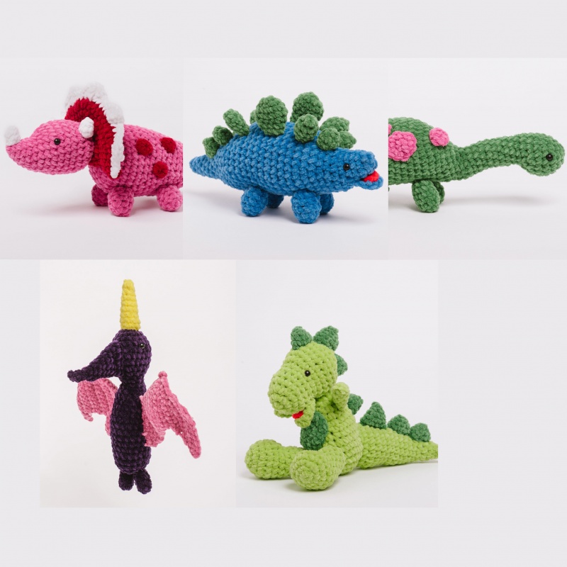 Happy Chenille Book 5 (Roarsome Dinosaurs) Amigurumi Crochet Patterns Sirdar